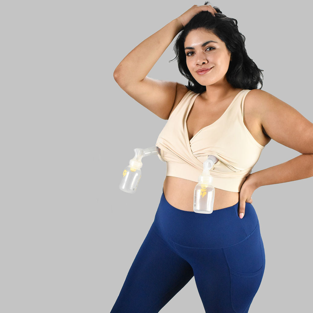 Everyday Luxe 2.0 Nursing & Hands-Free Pumping Bra - Caramel – Love and Fit