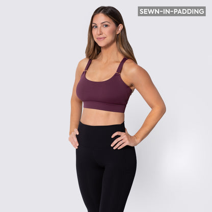 Incline Strappy Sports Bra - Deep Crimson (Final Sale)